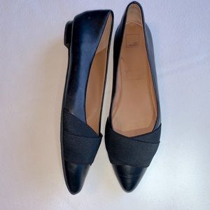 14TH & UNION Black flats with ribbon detail